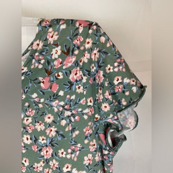 Zunie Girl Match Set Denim Jacket and Sage Flower dress Sz L 10/12 - Picture 8 of 14